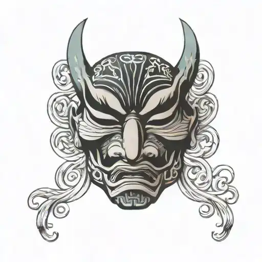hanniya mask tattoo design idea