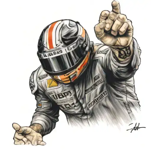 fernando alonso celebrates over his hand tattoo design idea
