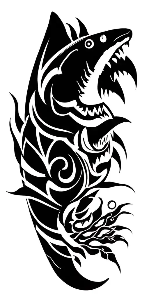 "Warrior, shark, stingray," Polynesian tattoo design idea