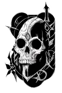 y2k arcane sigilism, thebian witchcraft, focused cybersigilism art style,Neolithic Sigilism, black work, somatic writing tattoo design idea