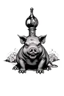 gluttony sin pig tattoo design idea