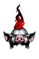 gluttony sin pig tattoo design idea