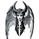 Devil And Angel Neck tattoo design idea