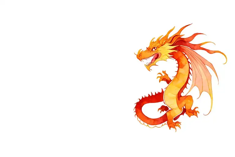 American traditional dragon  tattoo design idea