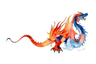 American traditional dragon  tattoo design idea