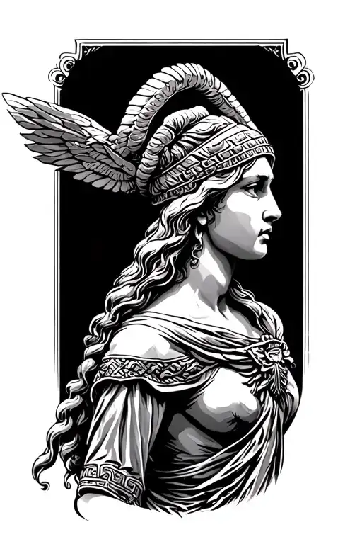 athena greek goddess tattoo design idea