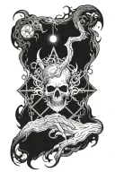Sinister spell being held back by a spell of light tattoo design idea
