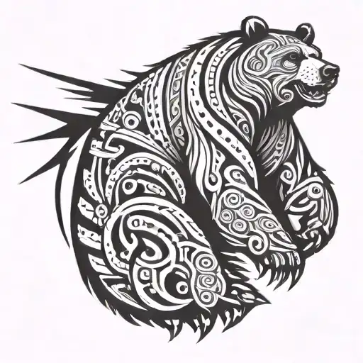 Bear Black  in arm tattoo design tattoo design idea