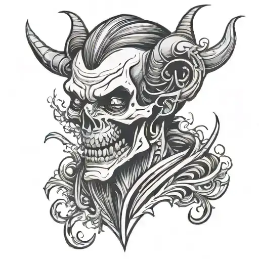 evil wicked mean and nasty tattoo design idea