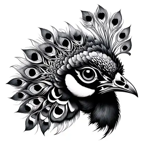 peacock head tattoo holding tattoo design idea