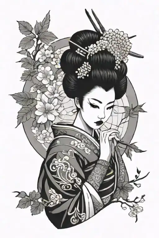 geisha tattoo design idea