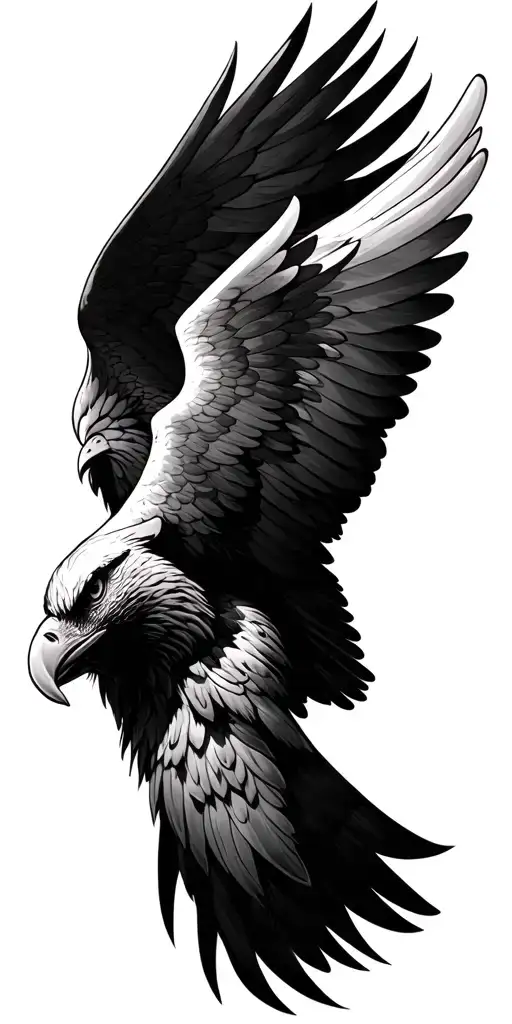 sleeve with hidden eagle wrapped in wings  tattoo design idea