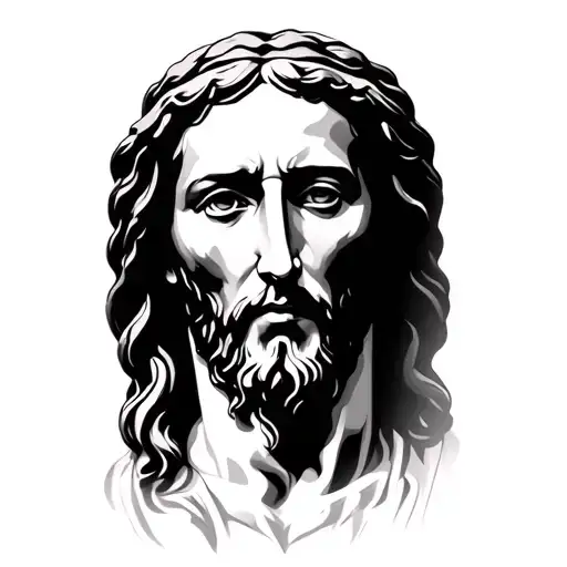 Face Jesus tattoo design idea
