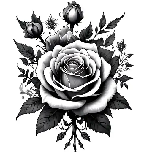 combination of dark roses,Baroque and Ornamental GothicPatterns,and Dead Flowers and Decay tattoo design idea