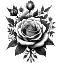 combination of dark roses,Baroque and Ornamental GothicPatterns,and Dead Flowers and Decay tattoo design idea