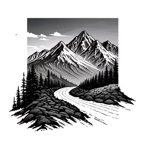 Mountain Road tattoo design idea