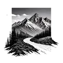 Mountain Road tattoo design idea