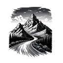 Mountain Road tattoo design idea