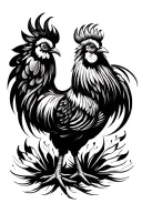 fighting rooster tattoo design idea
