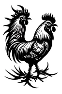 fighting rooster tattoo design idea