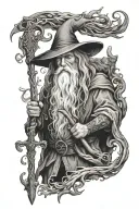 "Servant of the Secret Fire"  with Gandolf's staff tattoo design idea