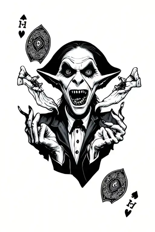 Oogie Boogie, Beetlejuice, playing poker tattoo design idea