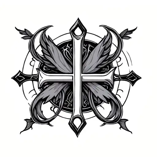 chi rho alpha and omega tattoo design idea