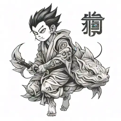 satoru gojo chibi style tattoo tattoo design idea