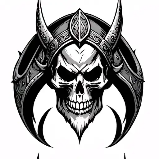 skull viking warrior tattoo design idea