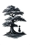 Two Small Trees – one tall tree beside a smaller one, showing her sheltering presence. tattoo design idea