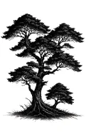 Two Small Trees – one tall tree beside a smaller one, showing her sheltering presence. tattoo design idea