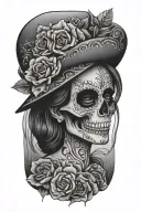 skull mexican catrina tattoo design idea