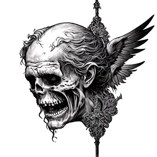 biblical despair tattoo design idea