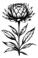 Protea flower with stem tattoo design idea