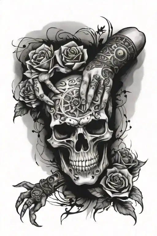 tattoo that extends across the entire arm from the shoulder to the wrist, surrounding it and including the knuckles, the tattoo tattoo design idea