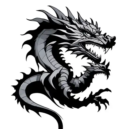 a dragon with Nordic design  tattoo design idea