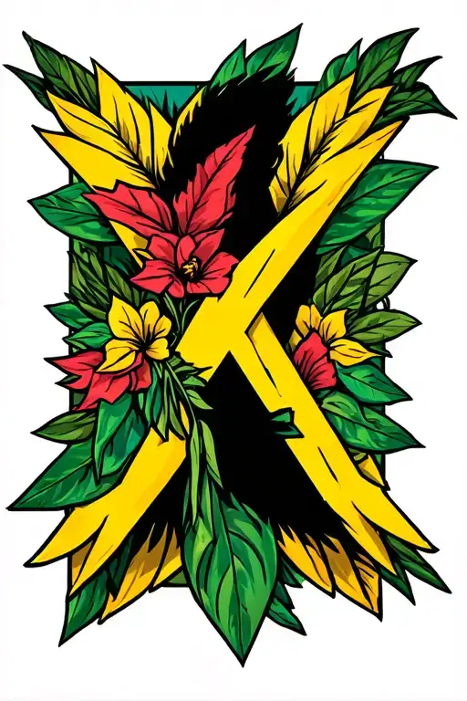 jamaica arm sleeve tattoo design idea