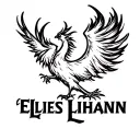 "Eleïs Lihann" Flaming phoenix rising tattoo design idea