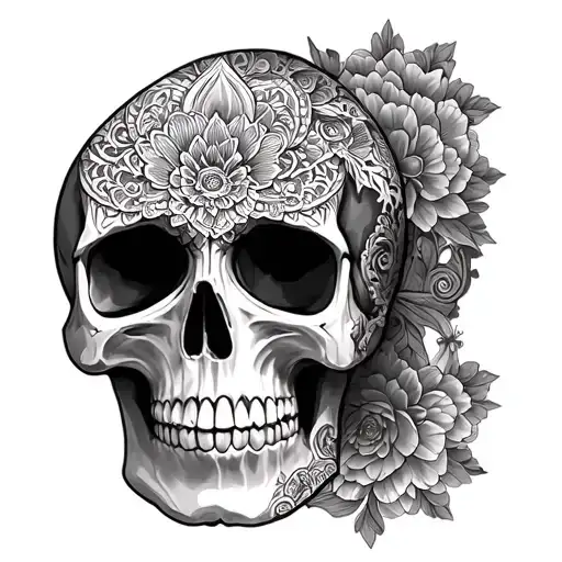 skull mandala tattoo design idea