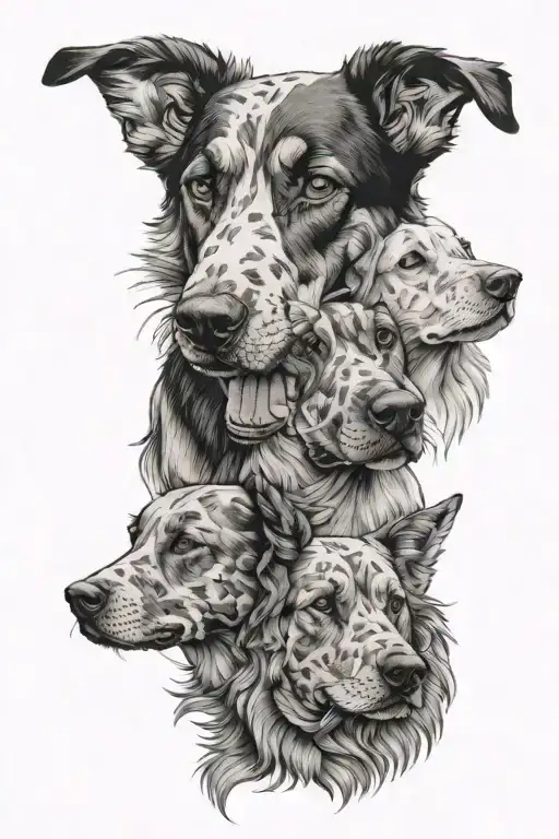 dogs memorialize tattoo design idea