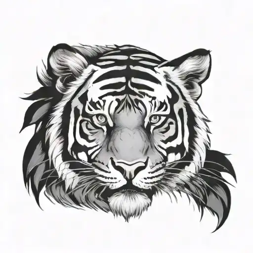 Tiger face keep going tamil tattoo design idea