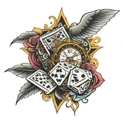 Gambling your life tattoo design idea