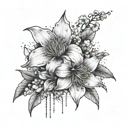 Incorporate Billie Eilish's lyrics into a floral design tattoo tattoo design idea