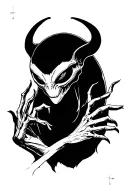alien, ghost and demon tattoo design idea