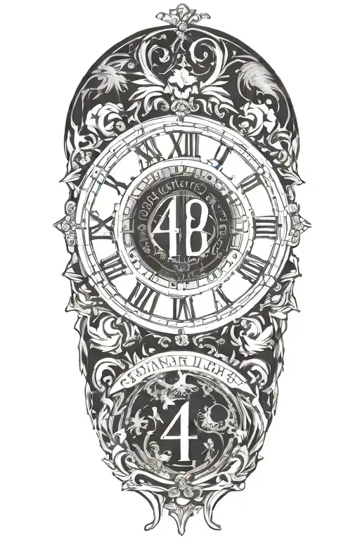 Italian roman numerals 04 01 2024 with Latin quote tattoo design idea