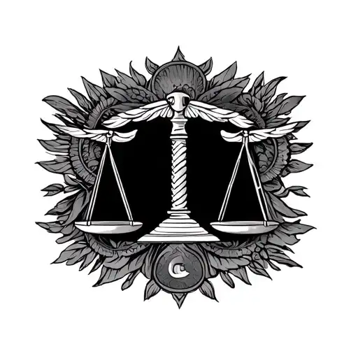 Consisting of "El Que No Ariesga, No Ghana" Libra symbols tattoo design idea