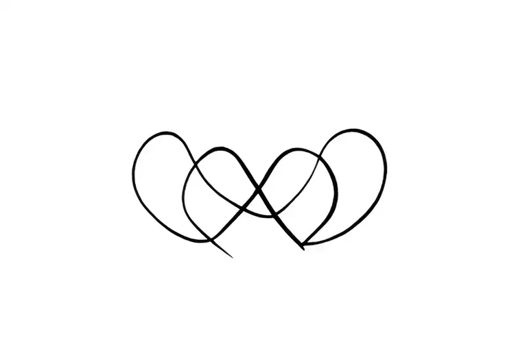Infinite with 2 intertwined hearts tattoo design idea