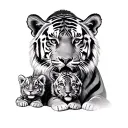 Tiger And 2 Cubs tattoo design idea