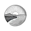 winding path leading beyond the horizon, symbol of trust and courage without borders, abstract lines, timeless tattoo design idea