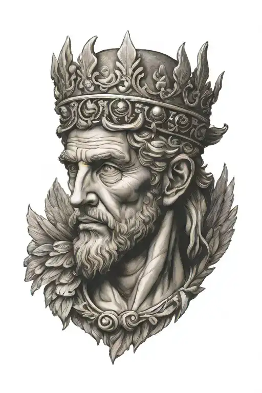 mercury messenger god, wearing a winged crown tattoo design idea